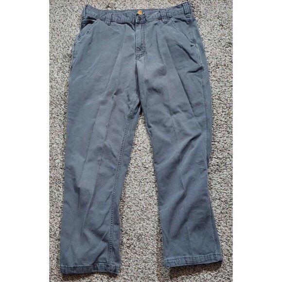 Carhartt Pants Gray Workwear Relaxed Fit Canvas Stretch 102291-039 MENS 34x29 - Picture 1 of 8